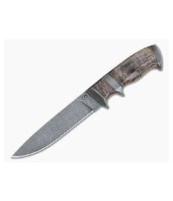 Olamic Cutlery Suna Karelian Birch Damascus Fittings Damascus Fixed Blade - CU-4118 1