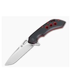 Olamic Cutlery Wayfarer Tanto 247T Black & Red GunKote Satin M390 Flipper - CU-4122 1