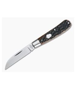 T.A. Davison Custom Swayback Dark Brown Jigged Bone CPM 154 Wharncliffe Slip Joint - CU-4162 1