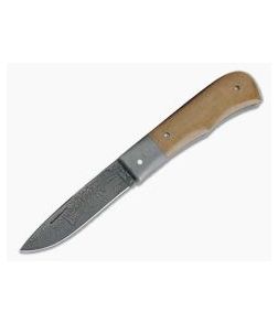 Chuck Hawes Custom Vintage Westinghouse Micarta Small Remington Burl Pattern Damascus Blade - CU-4163 1