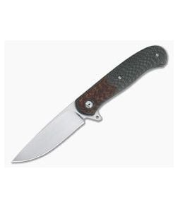 Burger Custom Atlas Plus Snakewood LVA Carbon Fiber M390 Flipper 4171 - CU-4171 1