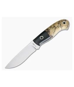 Mike Irie Model 110 Satin CPM-154 Black Linen Micarta Bolstered Stabilized Maple 4173 - CU-4173 1