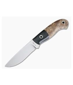 Mike Irie Model 110 Satin CPM-154 Black Linen Micarta Bolstered Stabilized Maple 4178 - CU-4178 1