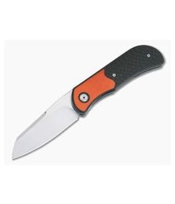 Burger Custom EXK Plus Carbon Fiber Orange G10 Satin M390 IKBS Top Flipper - CU-4187 1