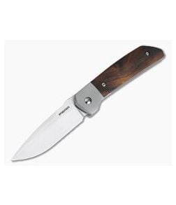 Enrique Pena Custom Mula Desert Ironwood Titanium Bolster Lock Front Flipper 4199 - CU-4199 1