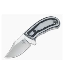 Tom Krein Custom Pocket Hunter Blasted Gray/Black G10 Satin D2 Clip Point Fixed Blade 4213 - CU-4213 1