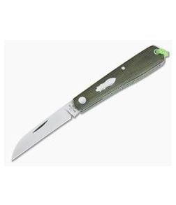 T.A. Davison Custom Green Micarta Toxic Liners Satin CPM154 Wharncliffe Slip Joint 4242 - CU-4242 1
