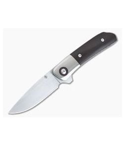 Roe Knives Custom Hostile Gentleman Satin AEB-L Bolstered Burgundy Linen Micarta Titanium Liner Lock Flipper 4244 - CU-4244 1