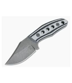 Tom Krein Custom Advocate Clip Point Acid Wash D2 Gray/Black G10 Tactical Fixed Blade 4248 - CU-4248 1