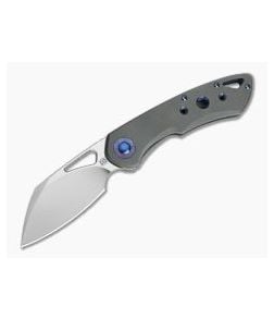 Olamic Cutlery Whippersnapper Sheepsfoot Satin 20CV Dark Blast Three Hole Top Flipper 4249 - CU-4249 1