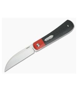 Enrique Pena Custom Swayback Wharncliffe Bolstered Black Burlap Micarta Top Flipper 4257 - CU-4257 1