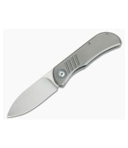 Burger Custom EXK SFL Satin M390 Spear Point Titanium Frame Lock Top Flipper - CU-4261 1