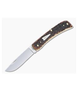Case Sod Buster Jr. Peach Seed Jigged Brown Bone Slip Joint 42653 - CA-42653 1
