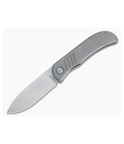 Burger Custom LEXK SFL Satin M390 Spear Point Titanium Frame Lock Top Flipper - CU-4265 1