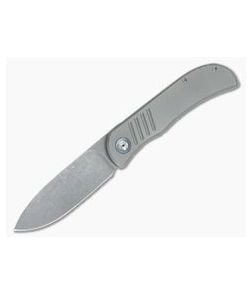 Burger Custom LEXK SFL Acid Washed M390 Spear Point Titanium Frame Lock Top Flipper - CU-4266 1
