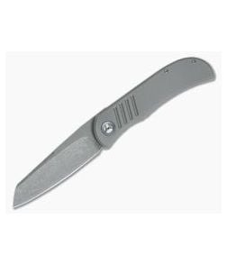 Burger Custom LEXK SFL Acid Washed M390 Sheepsfoot Titanium Frame Lock Top Flipper - CU-4268 1