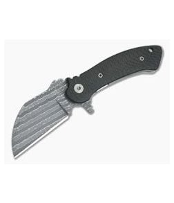 Grindhouse Knives TMAx #11 Nichols Iguana Damascus Carbon Fiber Satin Titanium Flipper - CU-4312 1