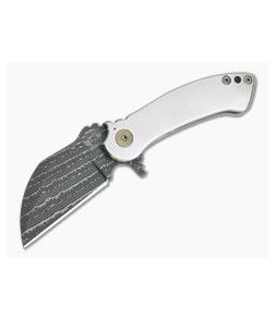 Grindhouse Knives TMAx #13 Nichols Iguana Damascus Satin Double Titanium Flipper - CU-4313 1