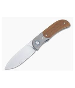 Burger Custom LEXK Plus Satin M390 Bolstered Natural Micarta Titanium Liner Lock Top Flipper - CU-4321 1
