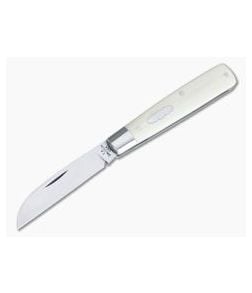 T.A. Davison Custom Ivory White G10 Satin A2 Sheepsfoot Slip Joint Folder 4327 - CU-4327 1