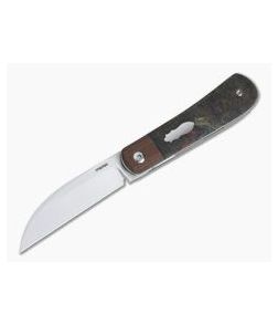 Enrique Pena Custom Swayback Wharncliffe Bolstered Rag Micarta Top Flipper 4330 - CU-4330 1