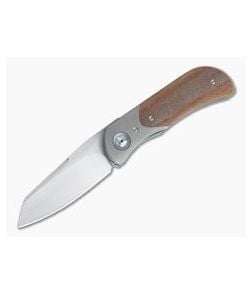 Burger Custom EXK Plus Bolstered Natural Micarta Satin M390 Liner Lock Top Flipper 4338 - CU-4338 1