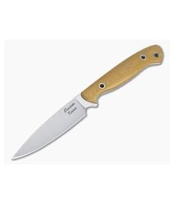 Camerer Knives Custom Small Game Getter Elmax Natural Linen Micarta Fixed Blade 4346 - CU-4346 1