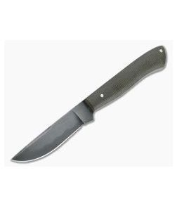 Chuck Hawes Custom Drop Point Hamon W2 Green Canvas Micarta Fixed Blade Knife 4352 - CU-4352 1