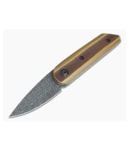 Chad Nell Custom Midge Snake Skin Damascus Vintage G3 Slip Joint Top Flipper - CU-4357 1
