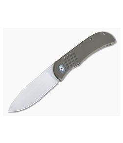 Burger Custom LEXK SFL Satin M390 Spear Point Bronze Titanium Frame Lock Top Flipper - CU-4380 1