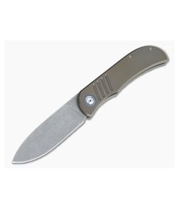 Burger Custom LEXK SFL Acid Wash M390 Spear Point Bronze Titanium Frame Lock Top Flipper - CU-4385 1