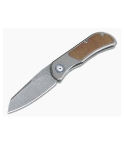 Burger Custom EXK SFL Acid Washed M390 Sheepsfoot Micarta Titanium Frame Lock Top Flipper - CU-4386 1