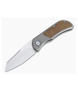 Burger Custom EXK SFL Satin M390 Sheepsfoot Micarta Titanium Frame Lock Top Flipper - CU-4389 1