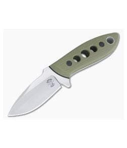 Tom Krein Custom TK-2 Blasted Green G10 Satin Nitro-V Fixed Blade - CU-4394 1