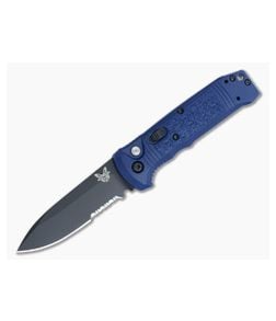Benchmade 4400SBK-1 Casbah Auto Blue Handle Black Serrated Edge - BM-4400SBK-1 1