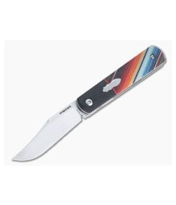 Enrique Pena Custom Barlow Clip Point Bolstered Crosscut Mexican Blanket Especial G-Carta Front Flipper 4405 - CU-4405 1