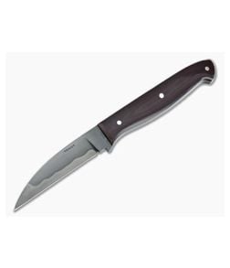 Chuck Hawes Custom Wharncliffe Hamon W2 Burgundy Linen Micarta Fixed Blade Knife 4414 - CU-4414 1