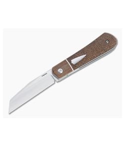 Enrique Pena Custom Front Flipper Raptor Bolstered Burlap Micarta Folder 4453 - CU-4453 1