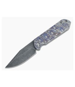 Maverick Custom Knives Frame Lock Front Flipper Clip Point Acid Washed 10V Flamed Titanium Folder 4476 - CU-4476 1