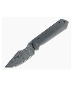 Maverick Custom Knives Frame Lock Front Flipper Harpoon Clip Damascus Crosscut Carbon Fiber Folder 4481 - CU-4481 1