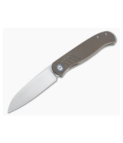 Burger Custom Atlas SFL Sheepsfoot Satin Elmax Grooved Bronze Titanium Frame Lock Front Flipper 4501 - CU-4501 1