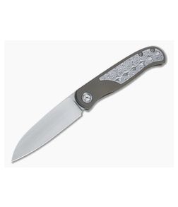 Burger Custom Atlas SFL Sheepsfoot Satin M390 Damasteel Bronze Frame Lock Front Flipper 4569 - CU-4569 1