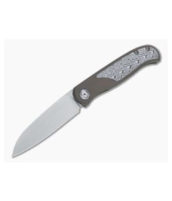 Burger Custom Atlas SFL Sheepsfoot Satin M390 Damasteel Bronze Frame Lock Front Flipper 4570 - CU-4570 1
