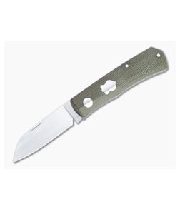 Sakman Knives Rhino Sheepsfoot Satin N690 Green Micarta Slip Joint Folder 4581 - CU-4581 1