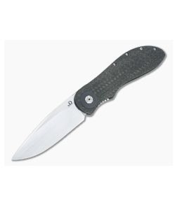 JD Van Deventer Custom EDC Front Flipper Drop Point Carbon Fiber Dark Titanium Frame Lock 4587 - CU-4587 1