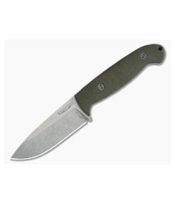 Bradford Guardian4.5 3D OD Green Canvas Micarta Sabre Ground Stonewashed CPM-3V - BK-45S-102 1