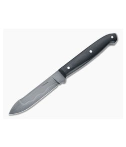 Chuck Hawes Custom Harpoon Trapper Hamon W2 Black Linen Micarta Fixed Blade Knife 4618 - CU-4618 1