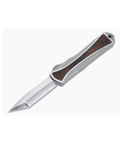 Heretic Custom Manticore-S Tanto #009 Polished Elmax Desert Ironwood Inlay Stainless Steel OTF Automatic 4620 - CU-4620 1