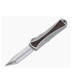 Heretic Custom Manticore-S Tanto #013 Polished Elmax Desert Ironwood Inlay Stainless Steel OTF Automatic 4621 - CU-4621 1