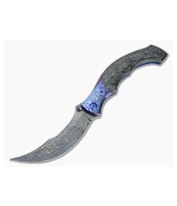 Alan Folts Ritual Damasteel Timascus Bolstered Marbled Carbon Fiber Liner Lock Folder 4627 - CU-4627 1